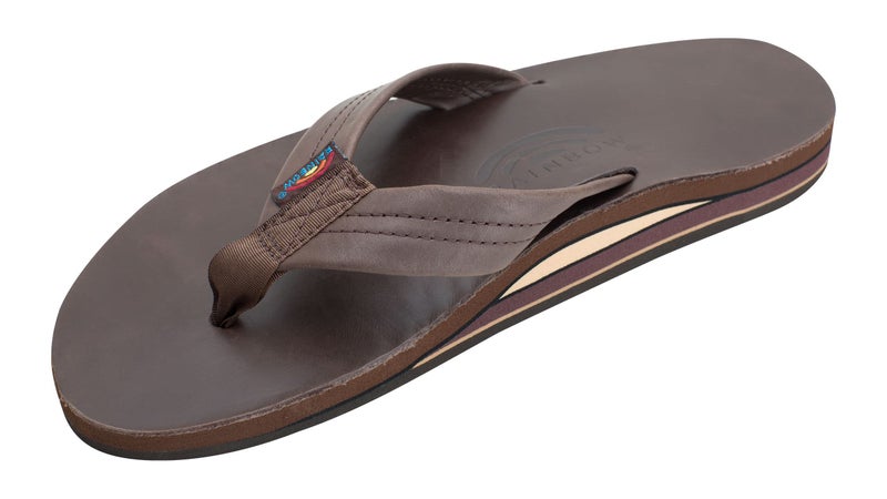 Rainbow Sandals Women's Double Layer Premier Leather Sandals w/Arch Support, Mocha, Ladies Medium / 6.5-7.5 B(M) US - Image 1